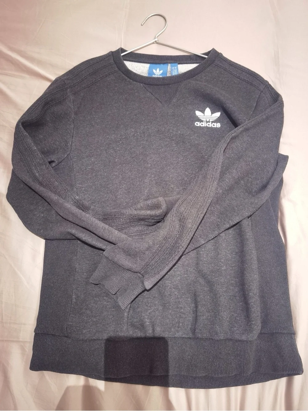 adidas Charcoal Gray Trefoil Crewneck Sweatshirt